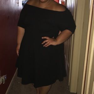 Black Skater Off Shoulder Dress - ASOS Curve